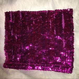 Pink sequin dance ware (tube top -or- mini skirt)